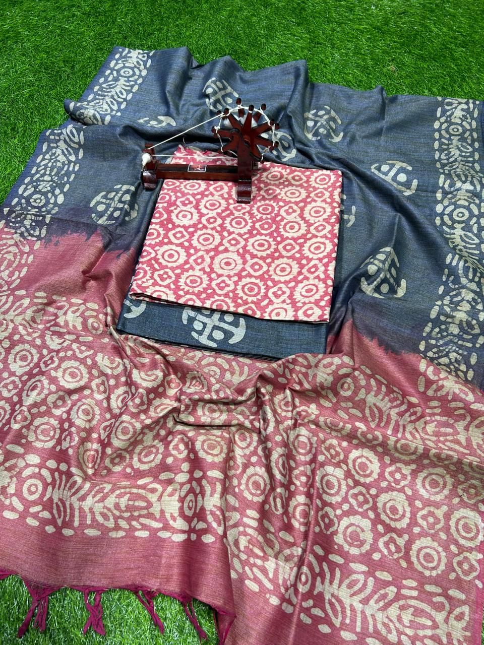 Hand Batik Print Cotton Silk Suit