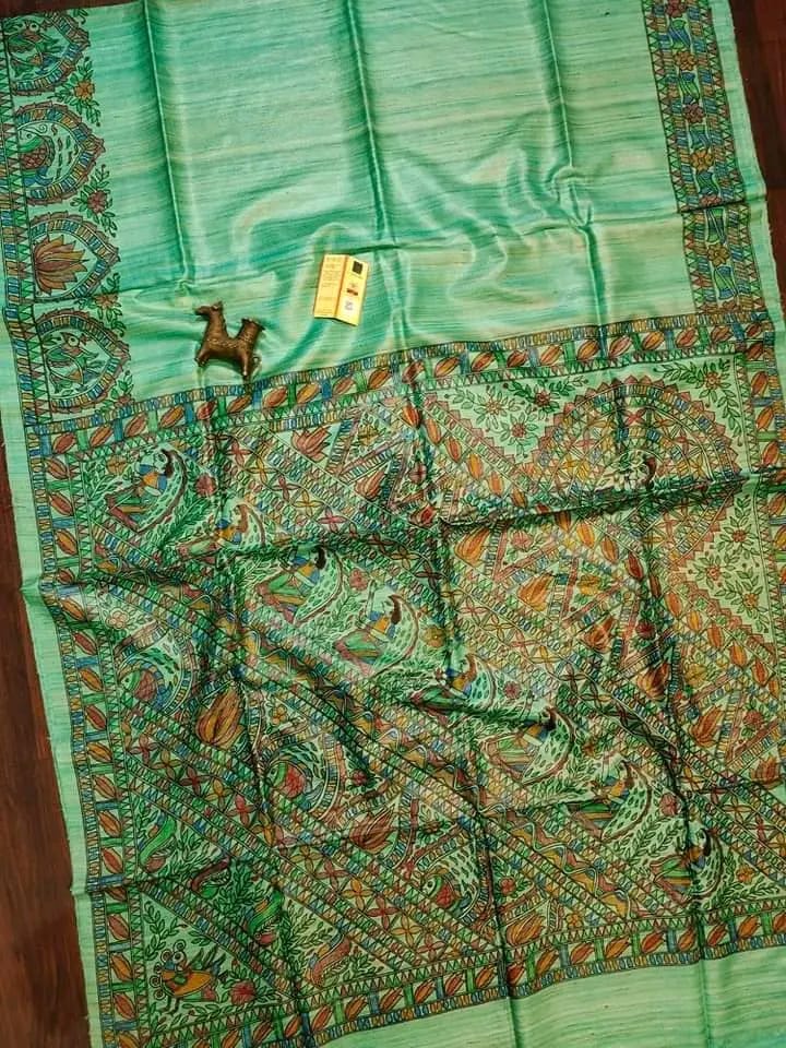 Hand Painted Saree - Pure Tussar Silk Saree Collection By Rank Never Retire