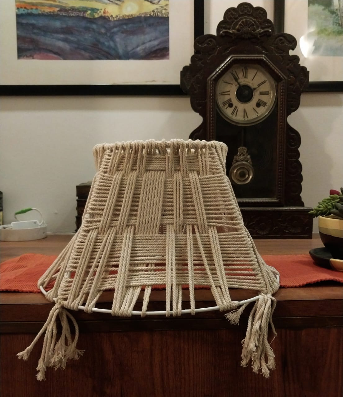 Handknitted Jute Monkey Shoulder Bottle Lamp