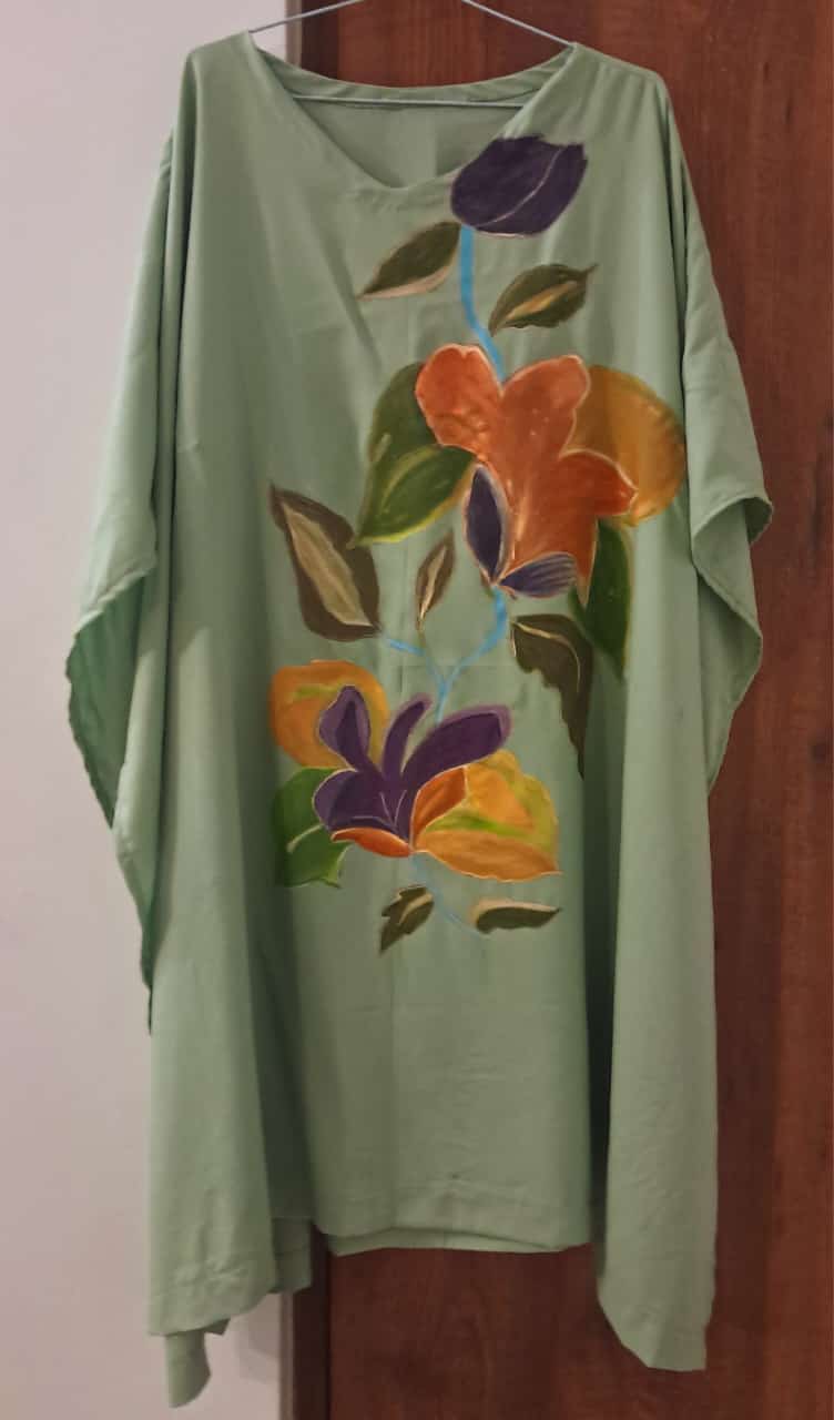 Handpainted Kaftan in Rayon by RNR