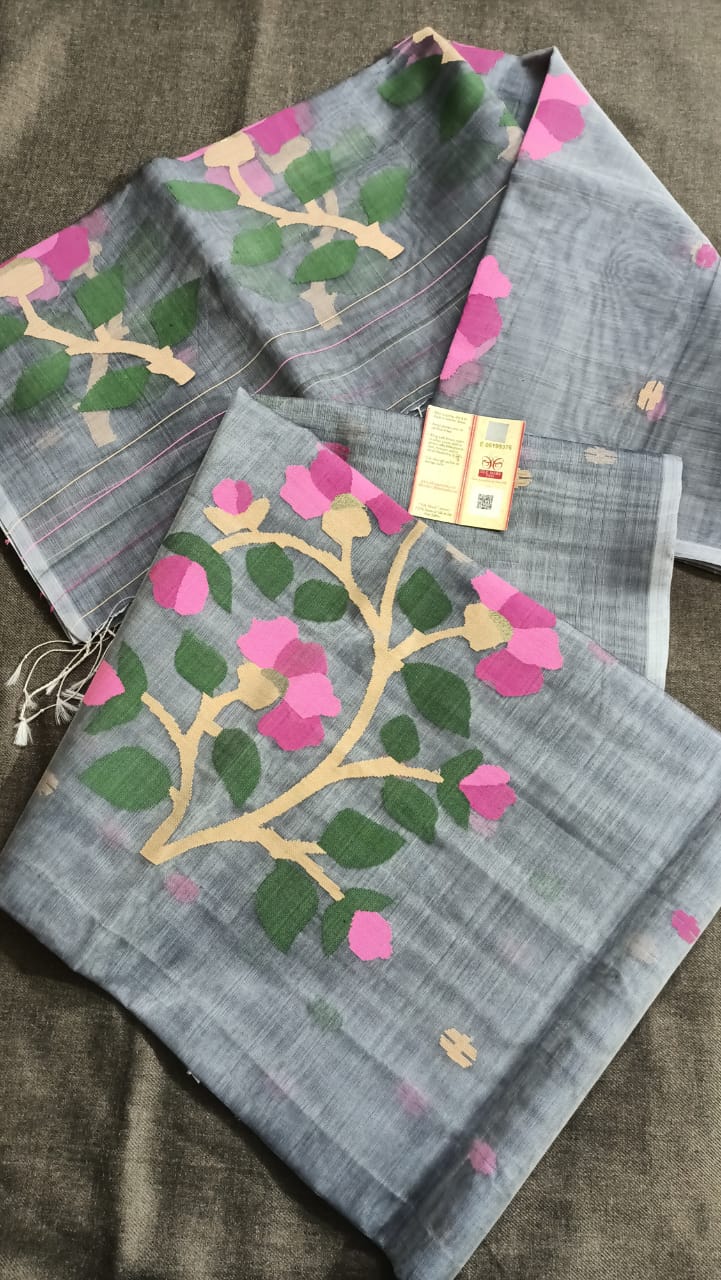 Thread and Needle work Jamdani Muslin Suits
