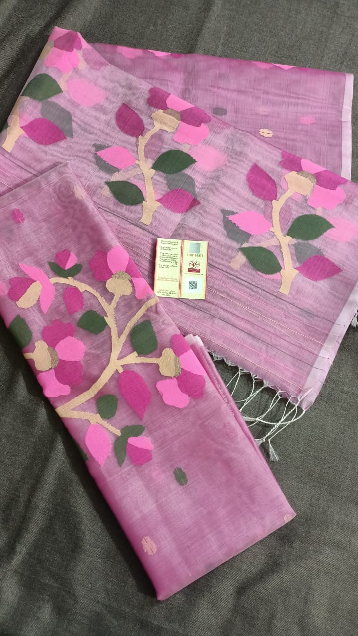Thread and Needle work Jamdani Muslin Suits