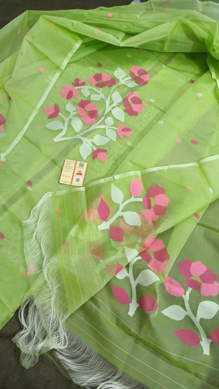 Thread and Needle work Jamdani Muslin Suits