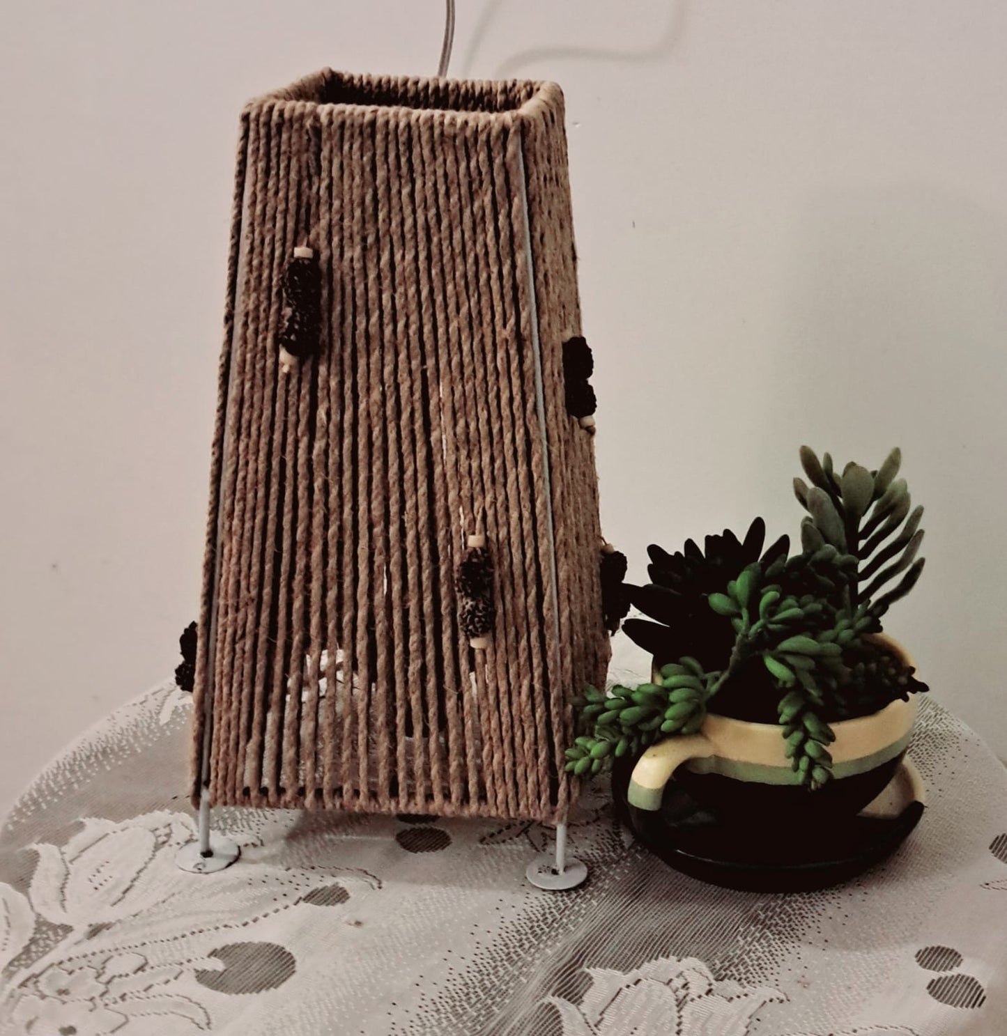 Jute Lamp with Rudraksh by RNR
