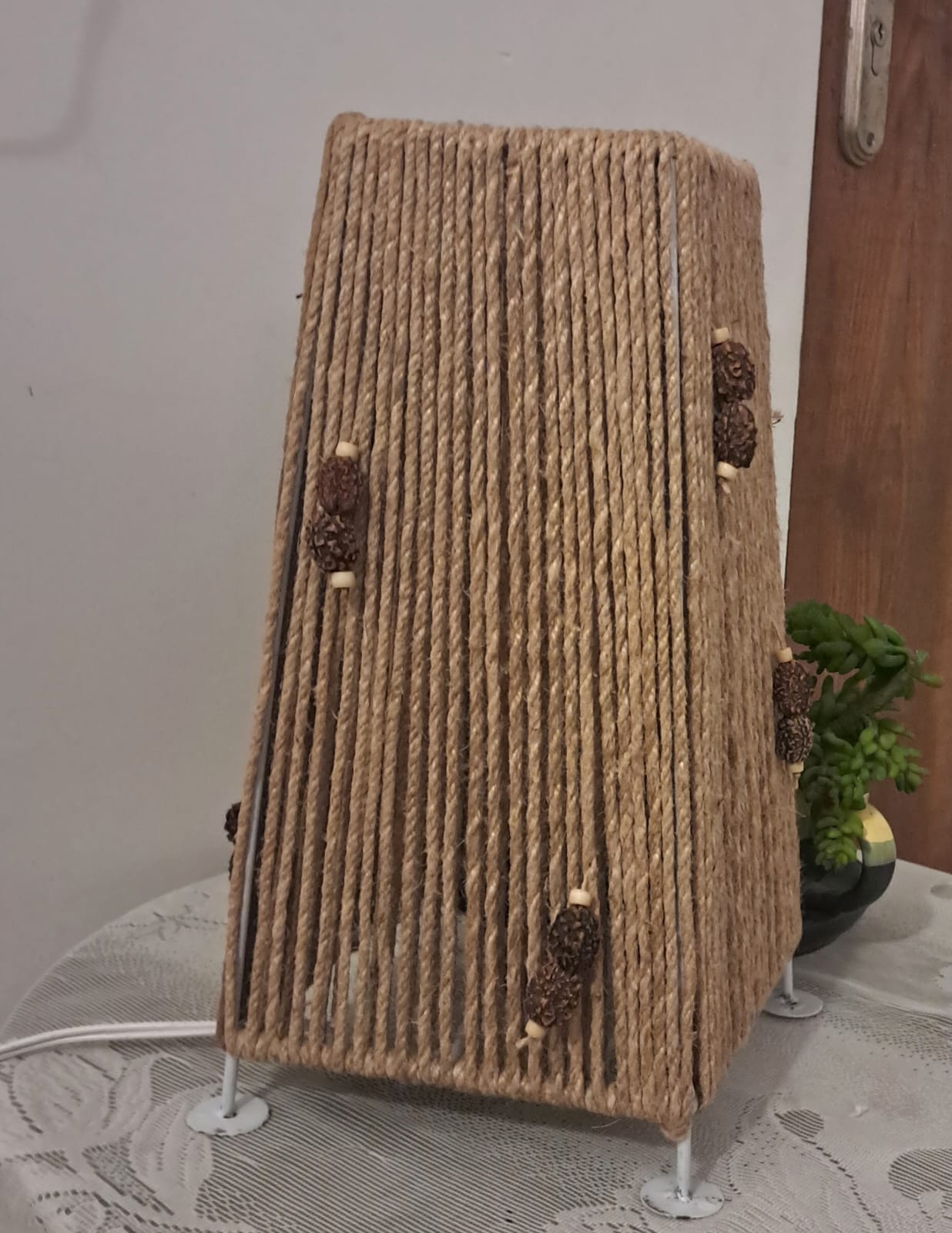 Jute Lamp with Rudraksh by RNR