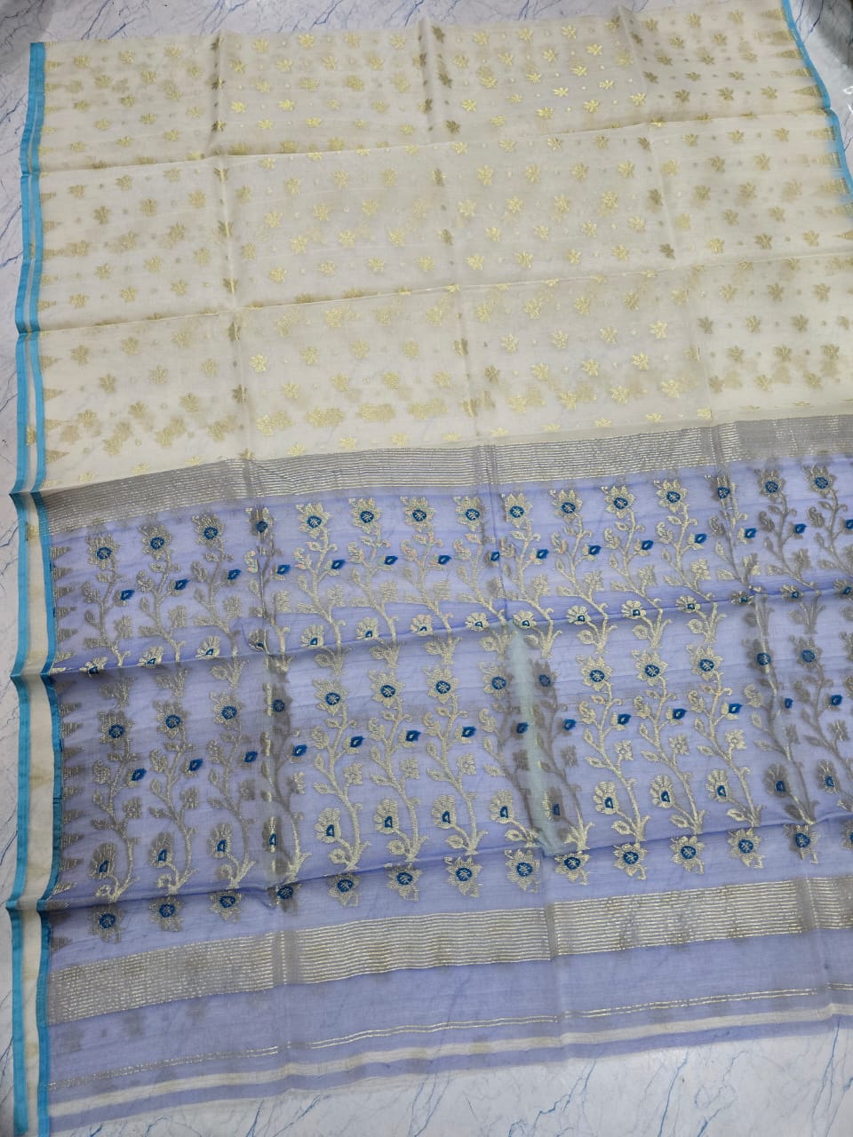 Jamdani Muslin Saree with Mina Work by RNR