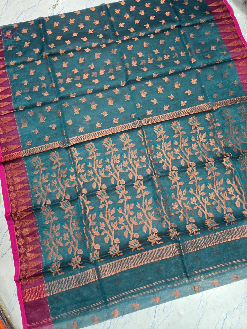 Jamdani Muslin Saree with Mina Work by RNR