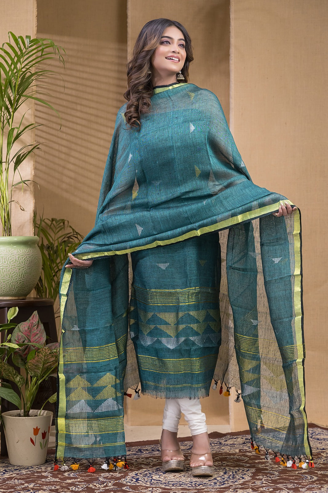 Pure Linen Jamdani Suit by RNR