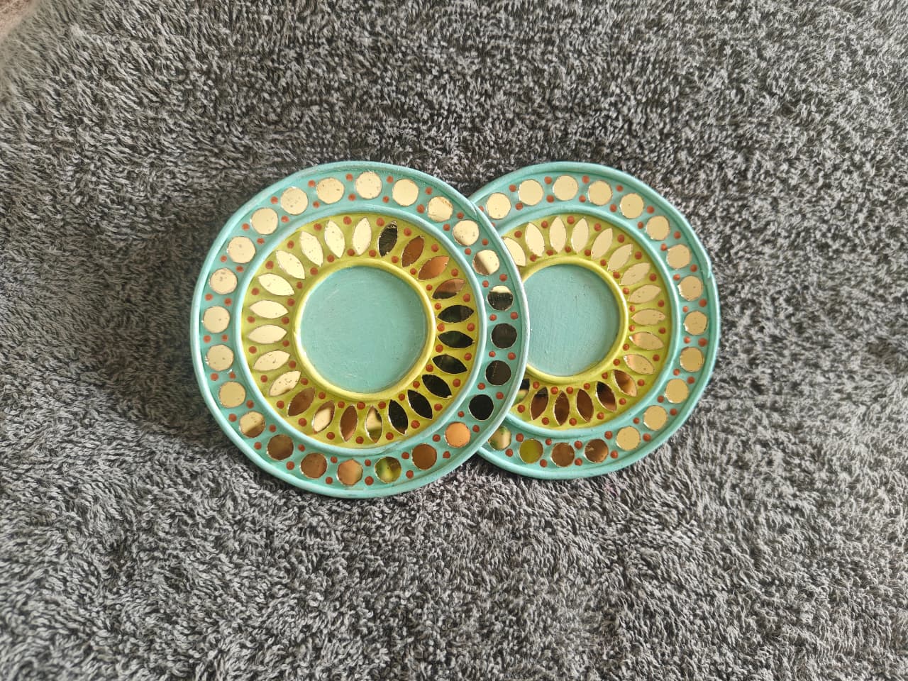 Sea Green Round Tea Light Holders by RNR
