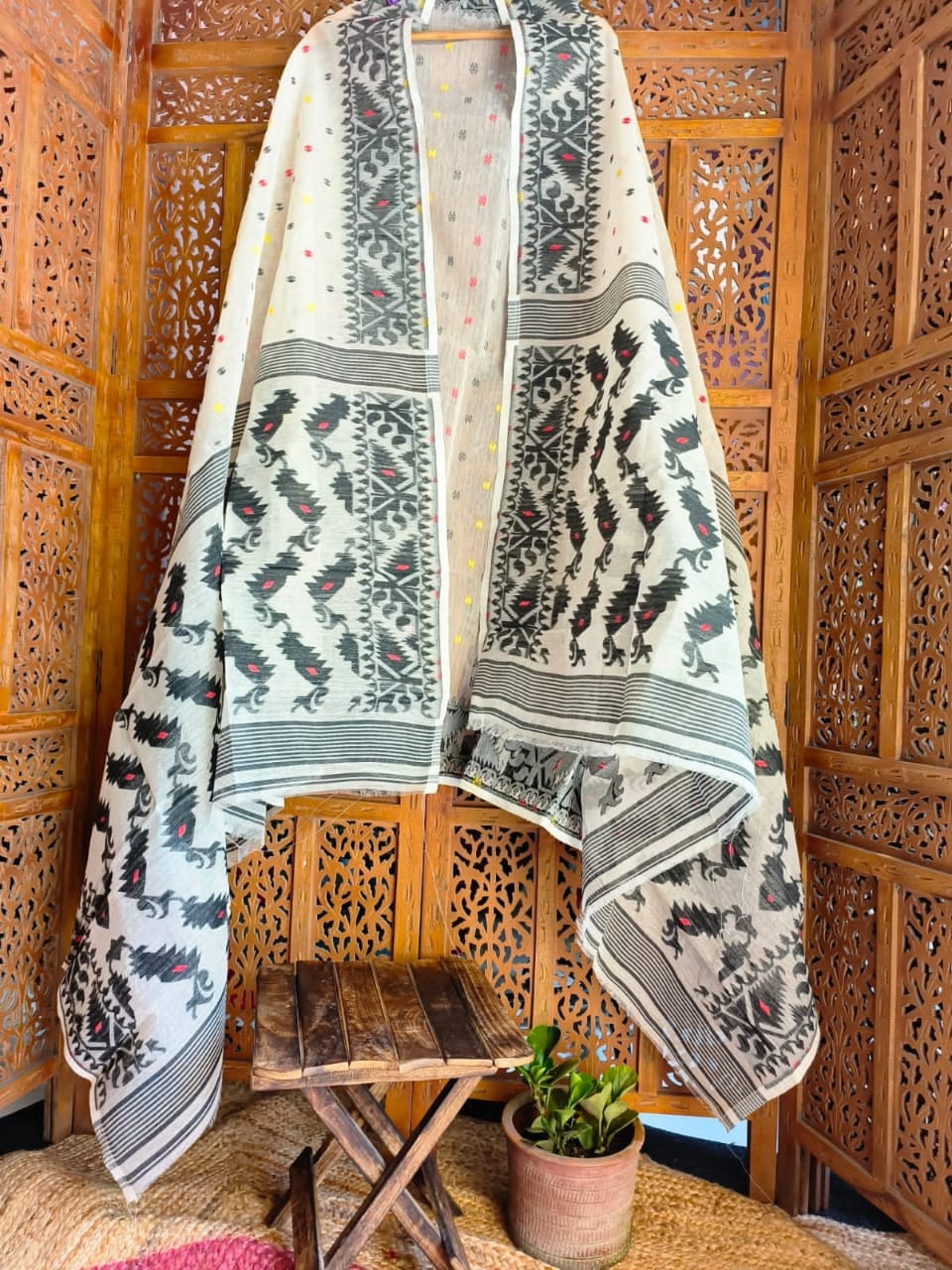 Jamdani Woven Dupattas by Rank Never Retires