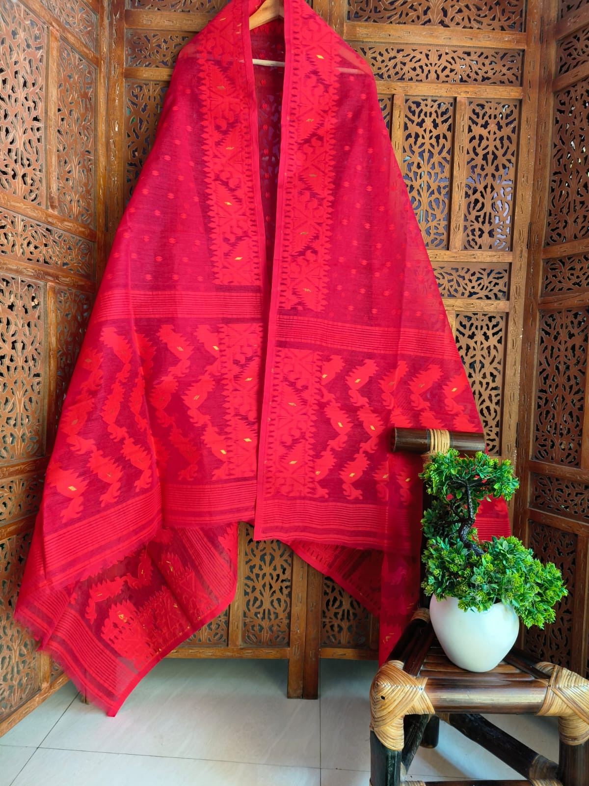 Jamdani Woven Dupattas by Rank Never Retires