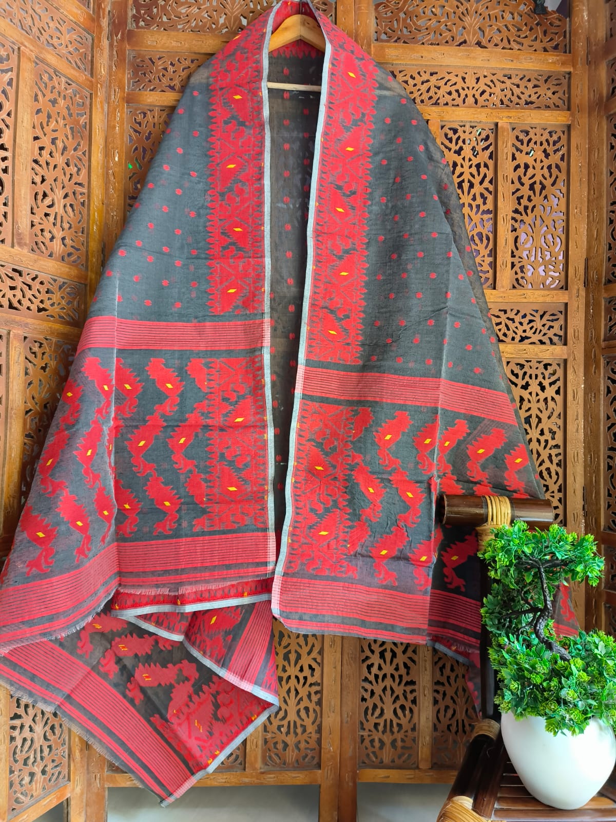 Jamdani Woven Dupattas by Rank Never Retires
