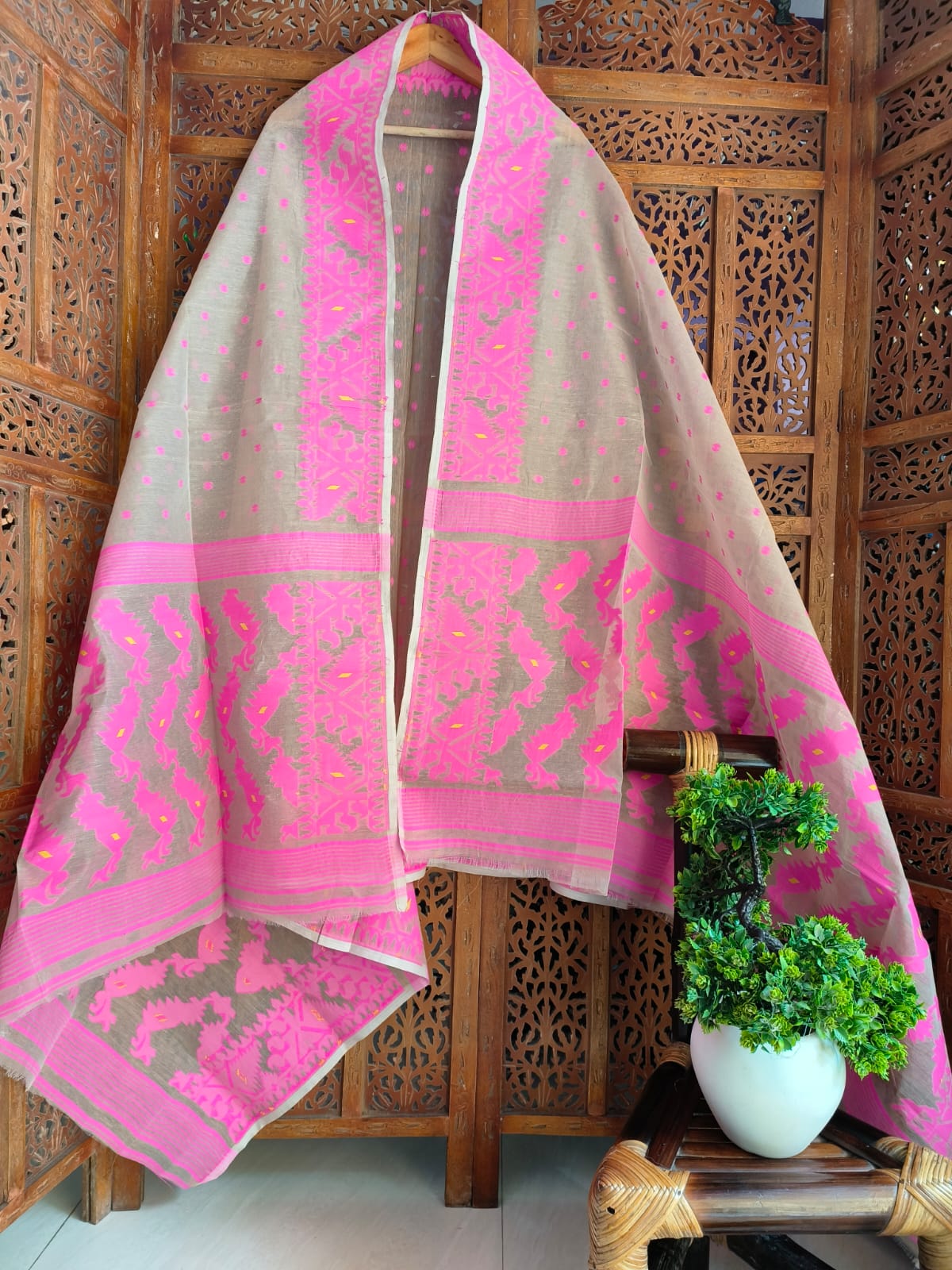 Jamdani Woven Dupattas by Rank Never Retires