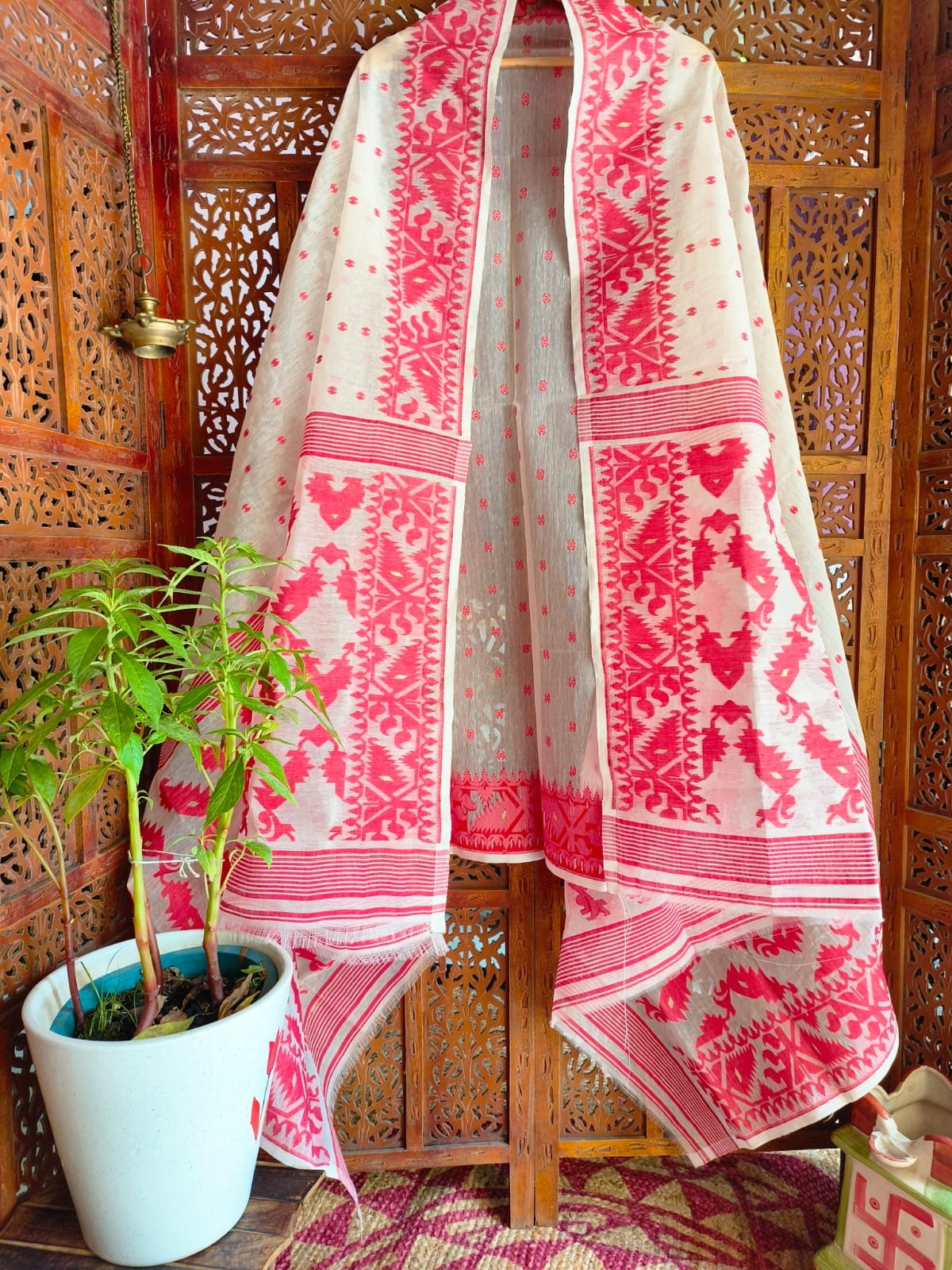 Jamdani Woven Dupattas by Rank Never Retires