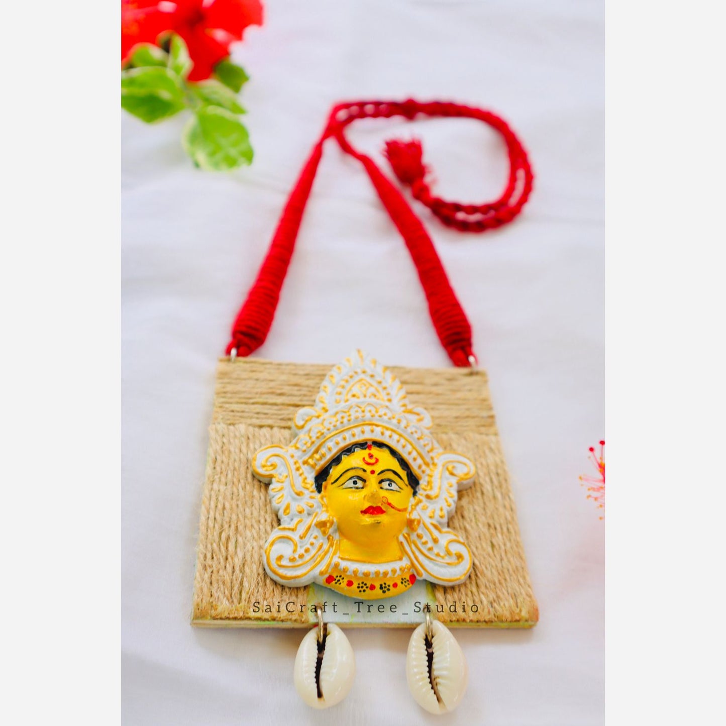 Handmade Necklace - Maa Durga Beige - RANK NEVER RETIRES