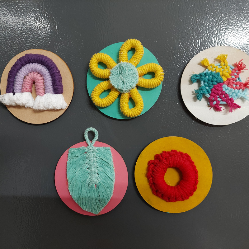 Macrame Fridge Magnets - RANK NEVER RETIRES