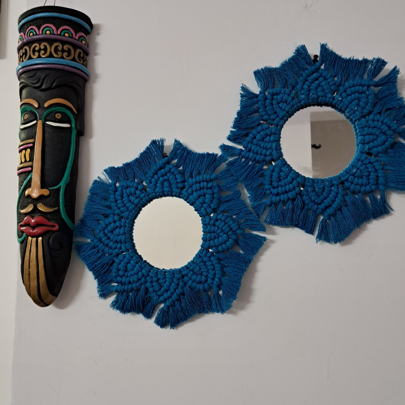 Handmade Macrame Mandala Mirror by RNR - RANK NEVER RETIRES