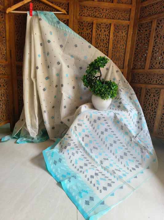 Bangladeshi Needle Work Cotton Jamdani Sarees