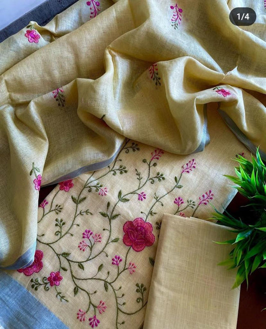 Cotton Embroidery Unstitched Dress Material
