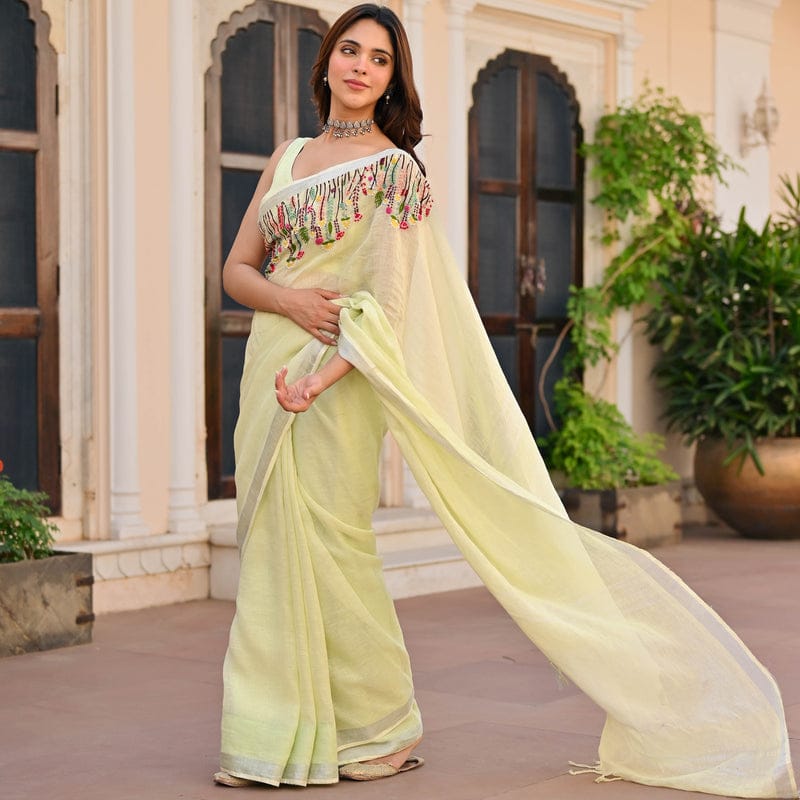 Embroidered Bhagalpuri Cotton Saree by RNR