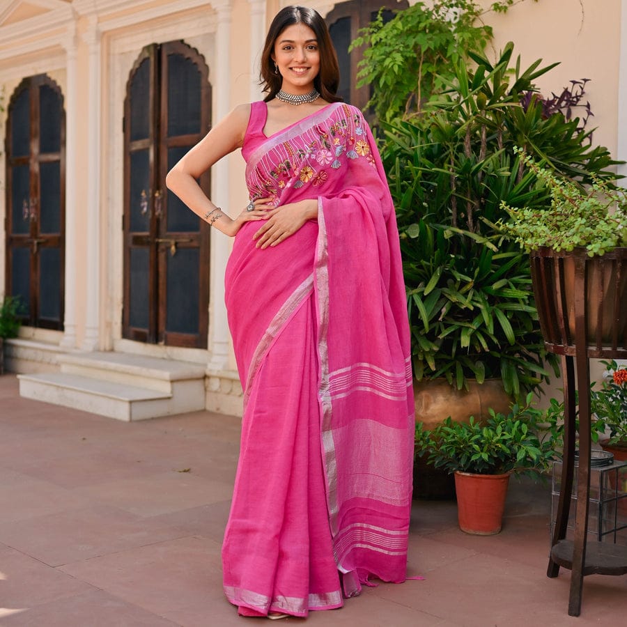 Embroidered Bhagalpuri Cotton Saree by RNR