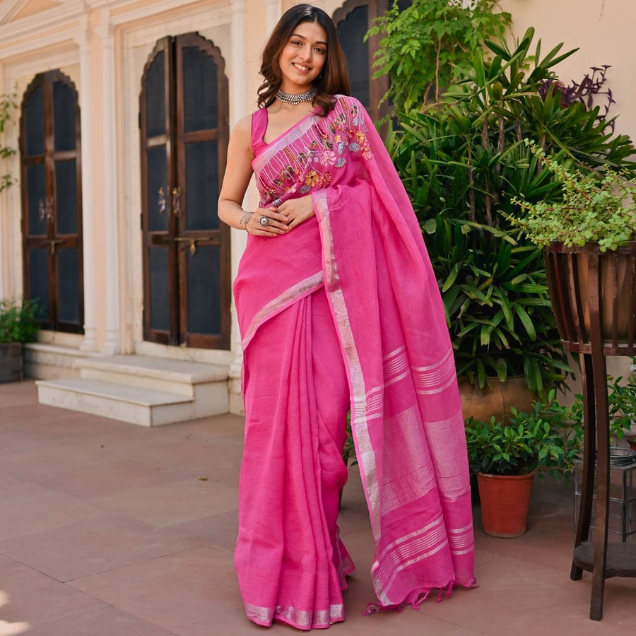 Embroidered Bhagalpuri Cotton Saree by RNR