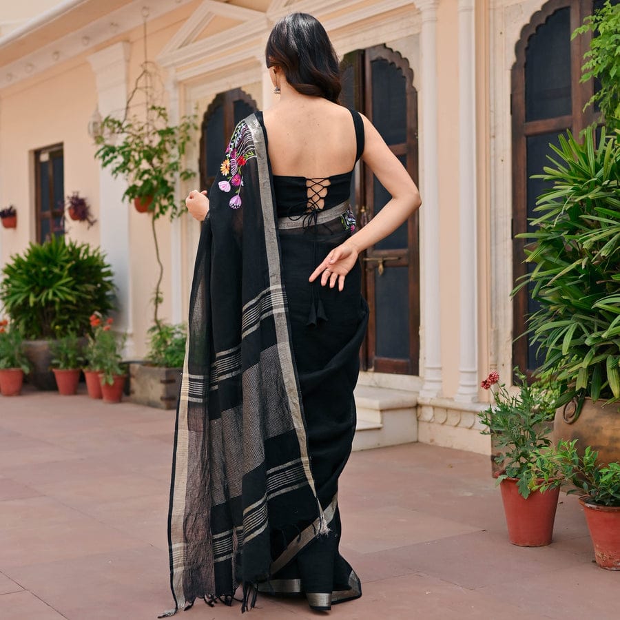 Embroidered Bhagalpuri Cotton Saree by RNR