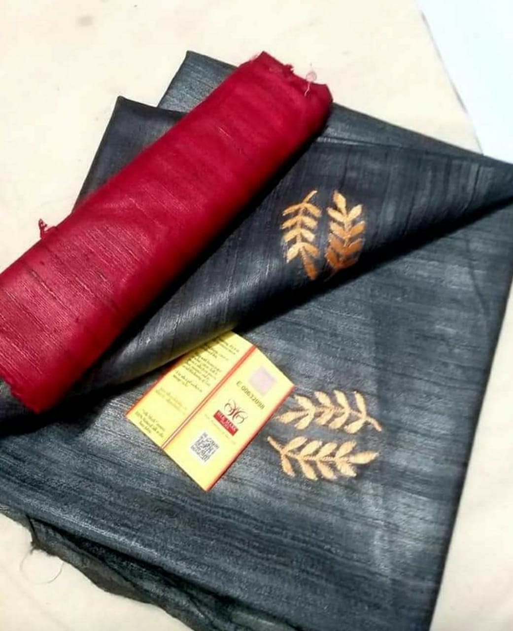 Embroidered Tussar Silk Saree with Zari | Zari Saree By Rank Never Retire