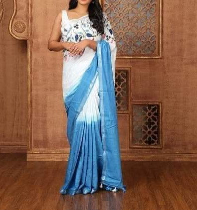 Floral Embroidered Saree | Linen Saree Collection By Rank Never Retire