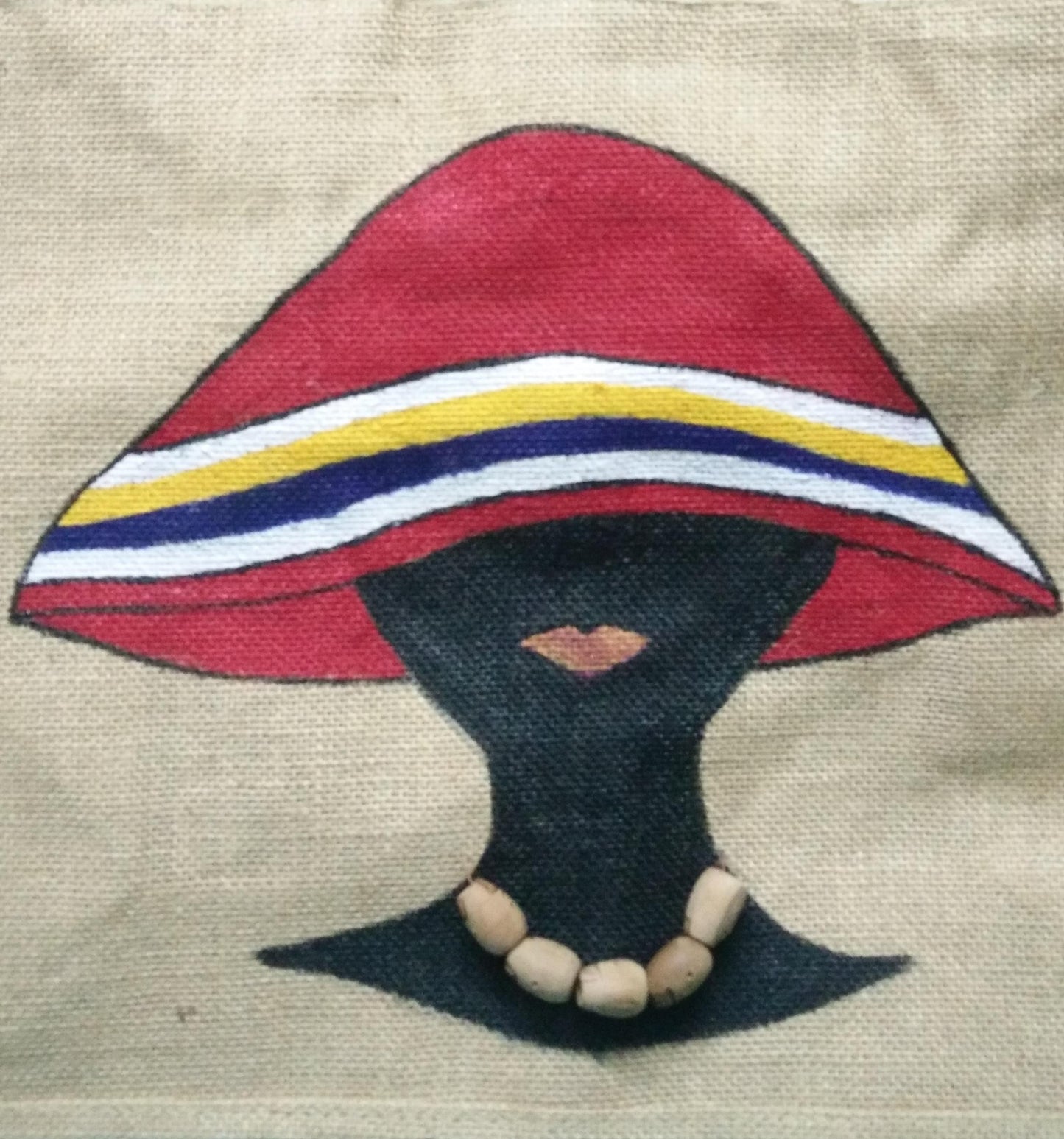 Handpainted Girl Boss Jute Ecofriendly Bag