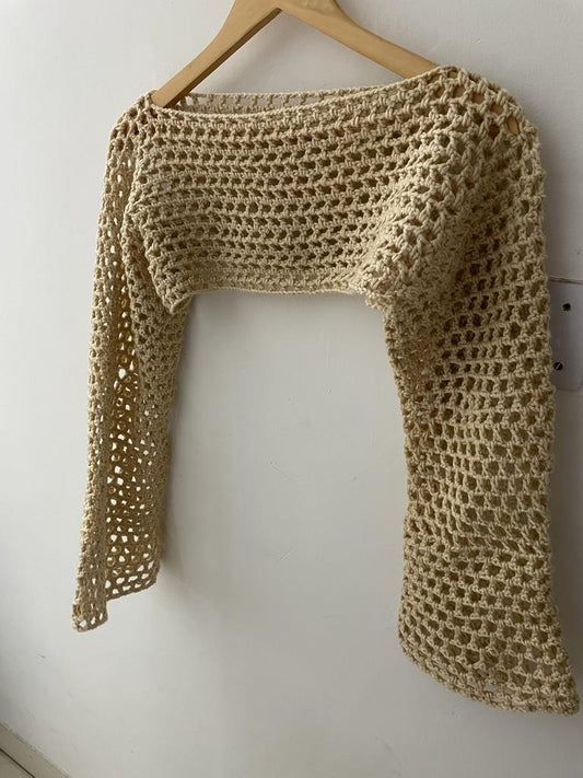 Crochet Beige Crop Top
