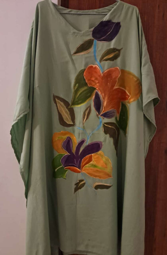 Handpainted Kaftan in Rayon by RNR