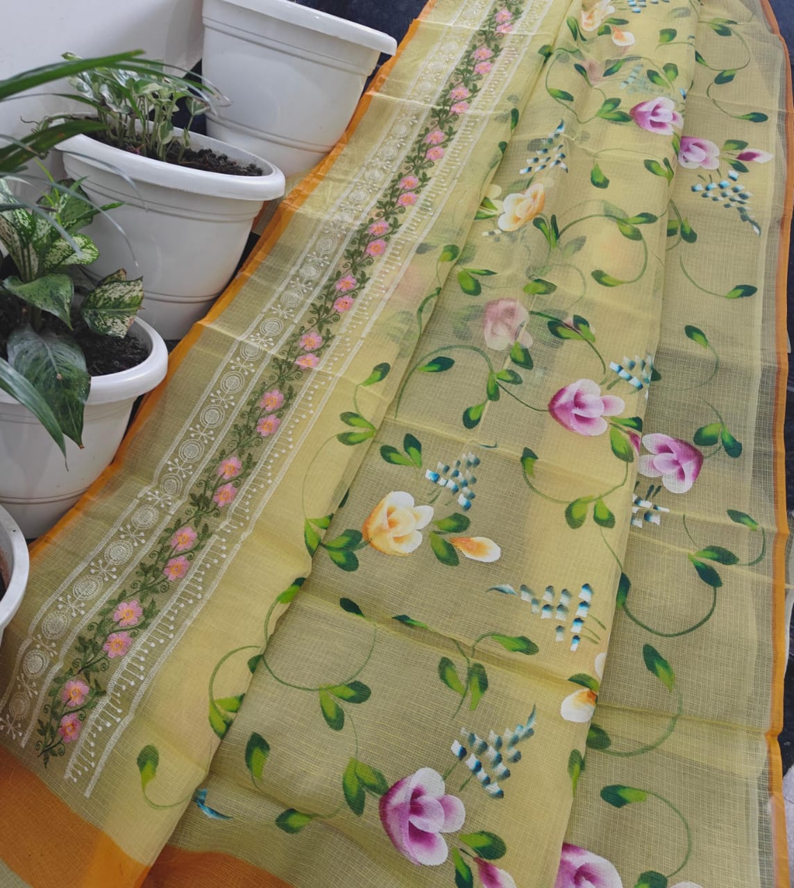 Kota Doriya Handpainted Saree by RNR