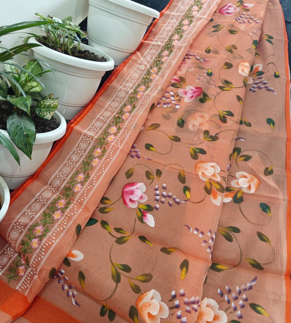 Kota Doriya Handpainted Saree by RNR