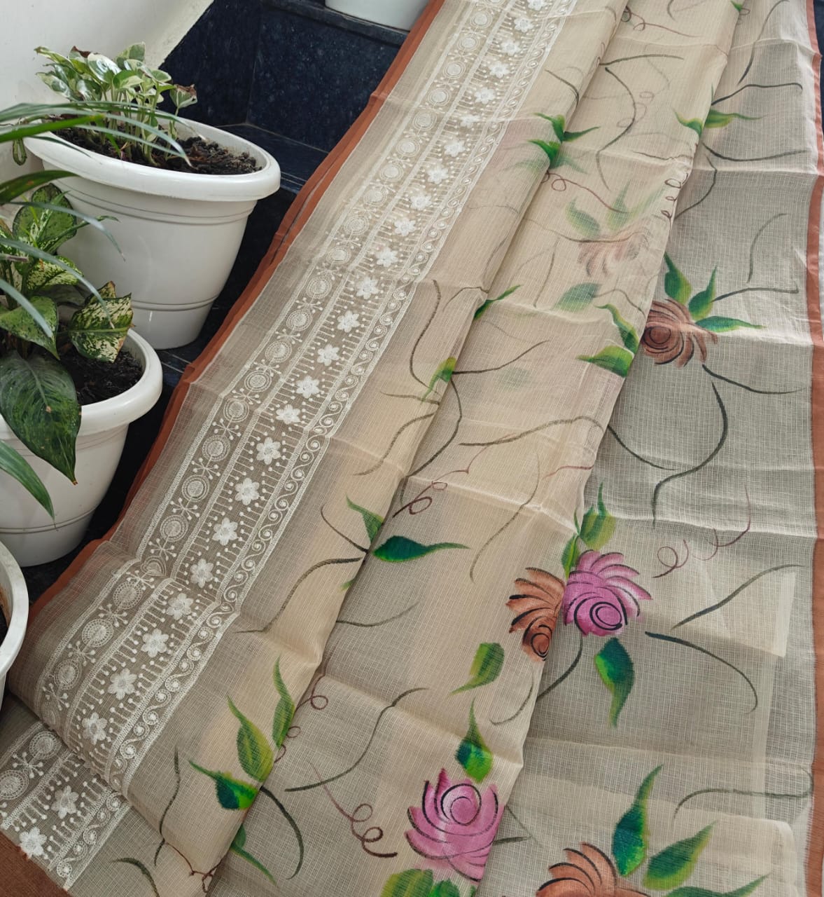 Kota Doriya Handpainted Saree by RNR