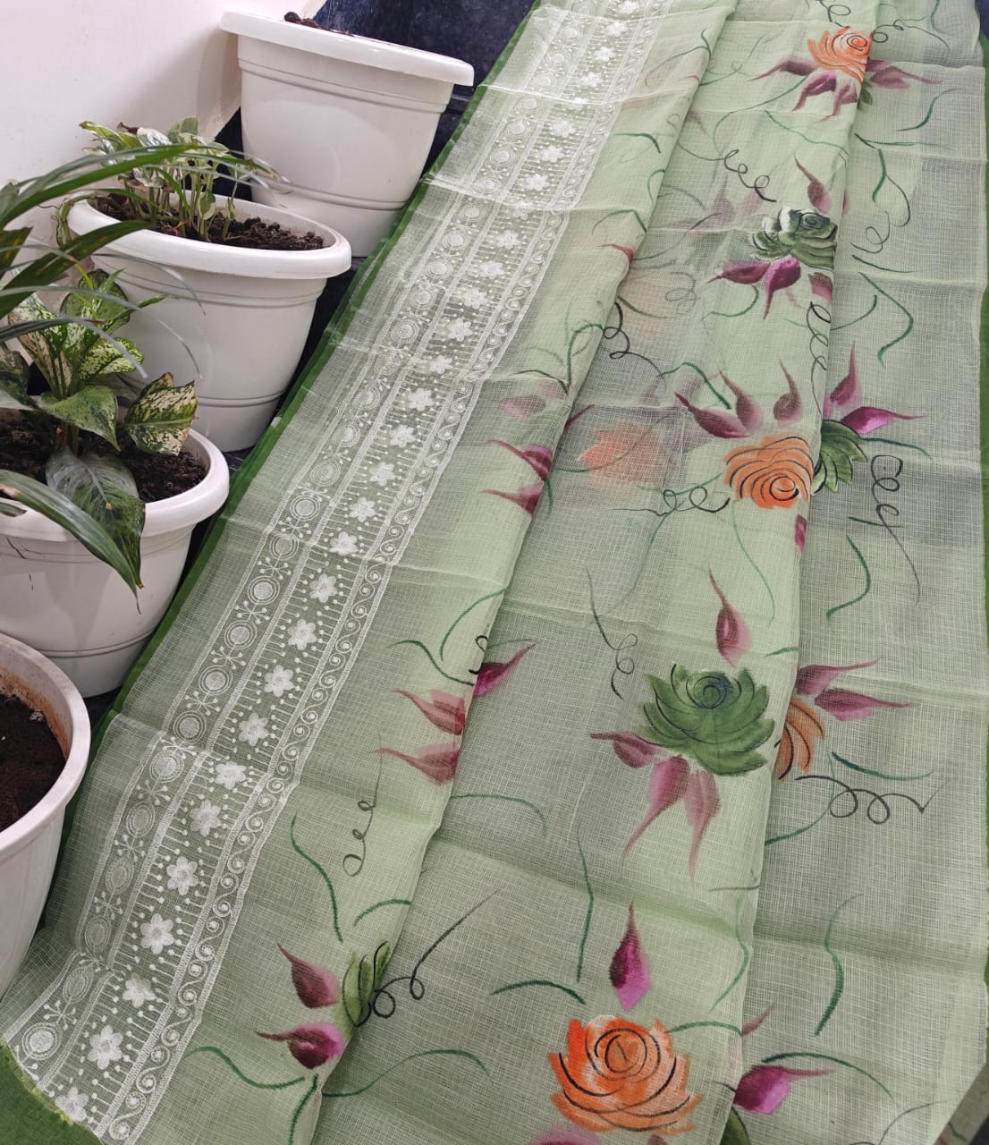Kota Doriya Handpainted Saree by RNR