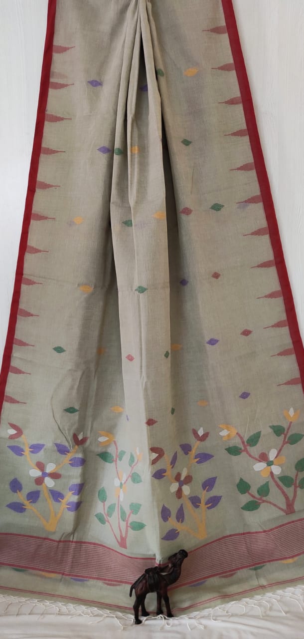 Cotton Jamdani Saree of 100 count by RNR