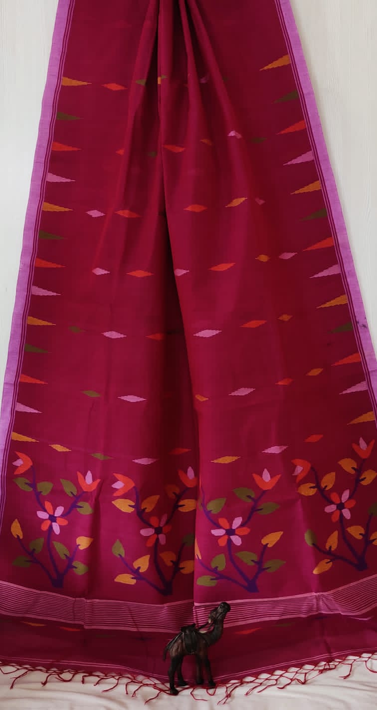 Cotton Jamdani Saree of 100 count by RNR