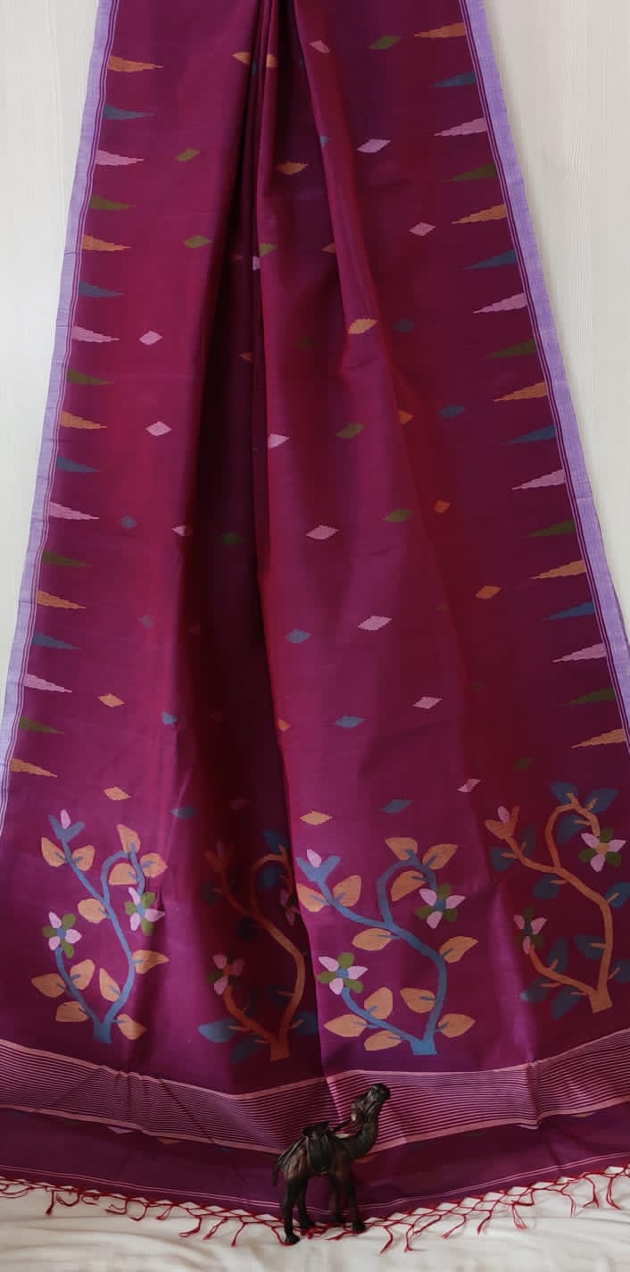 Cotton Jamdani Saree of 100 count by RNR