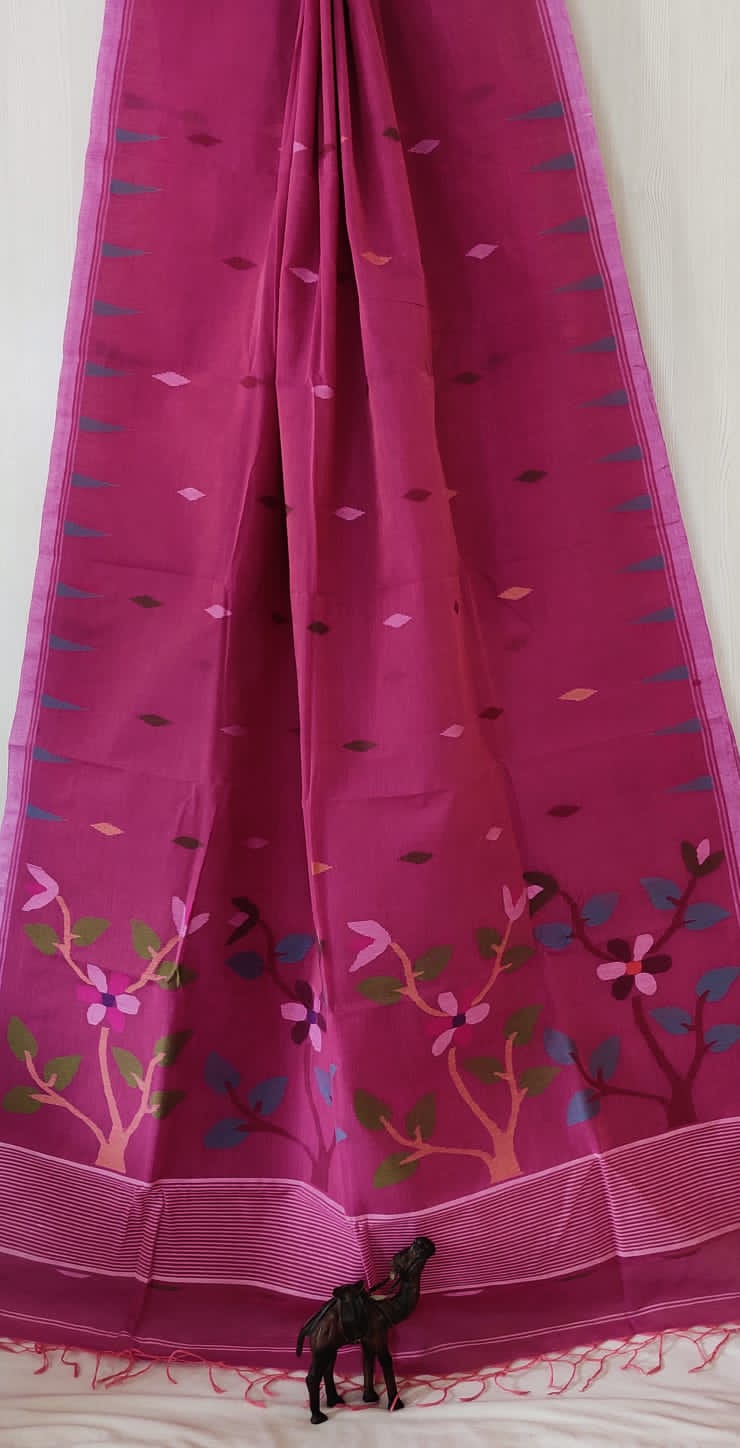 Cotton Jamdani Saree of 100 count by RNR