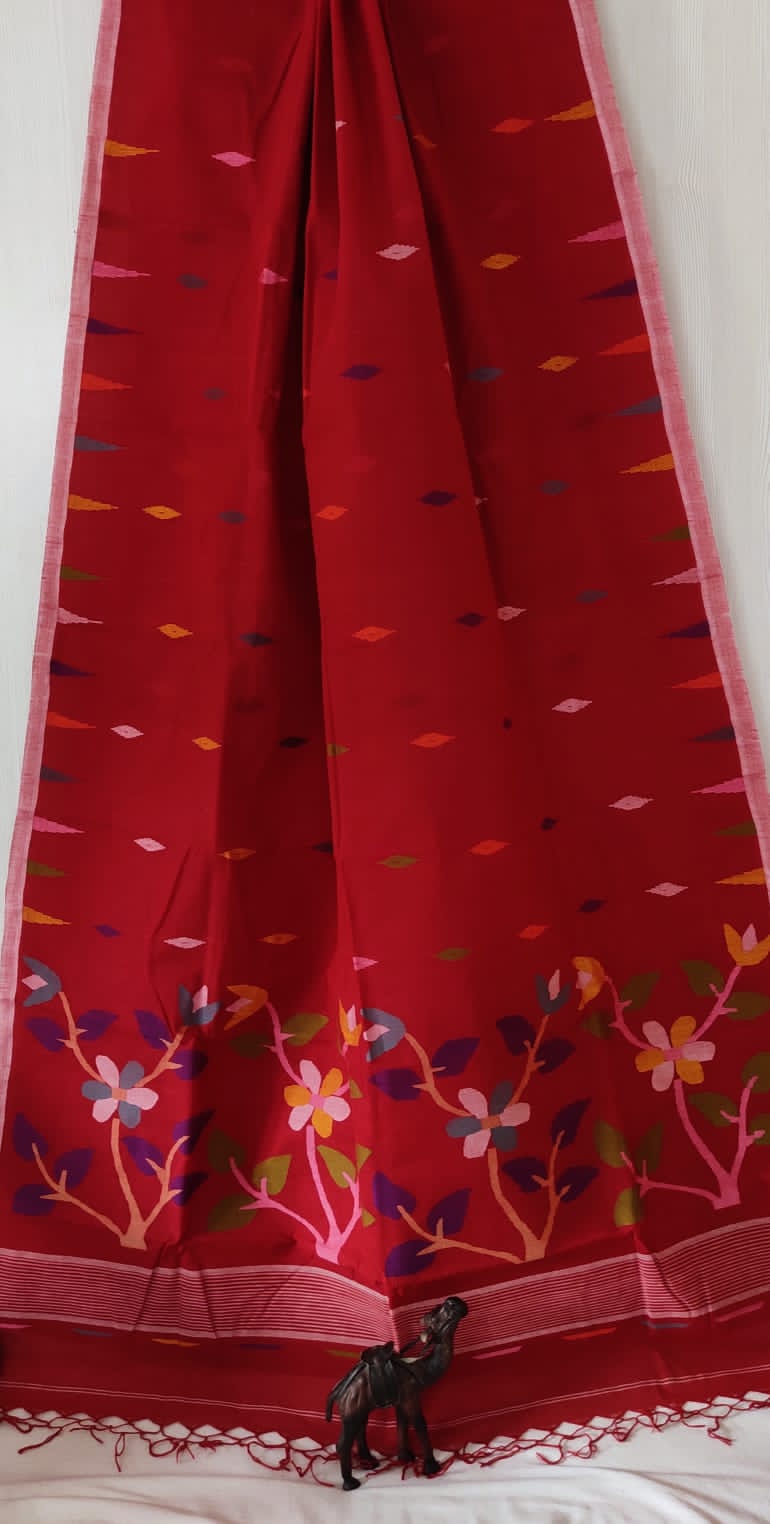 Cotton Jamdani Saree of 100 count by RNR