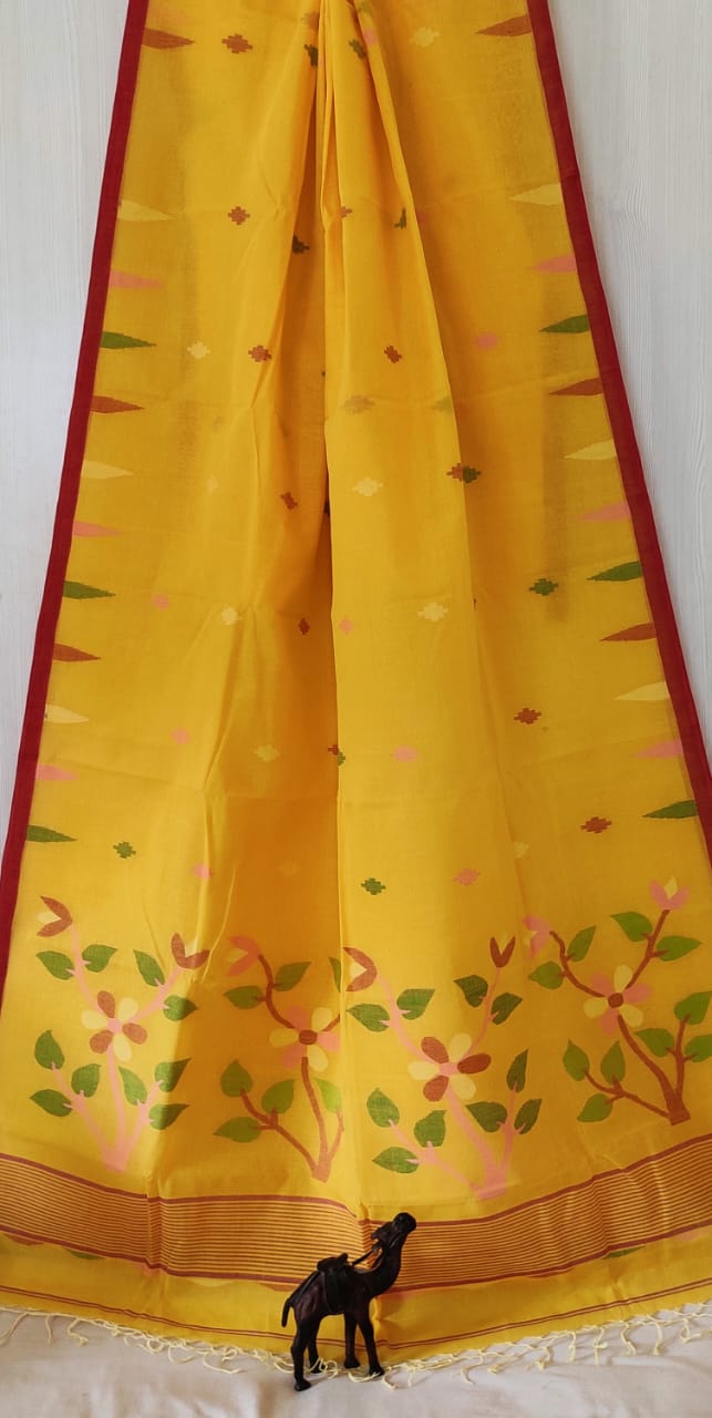 Cotton Jamdani Saree of 100 count by RNR