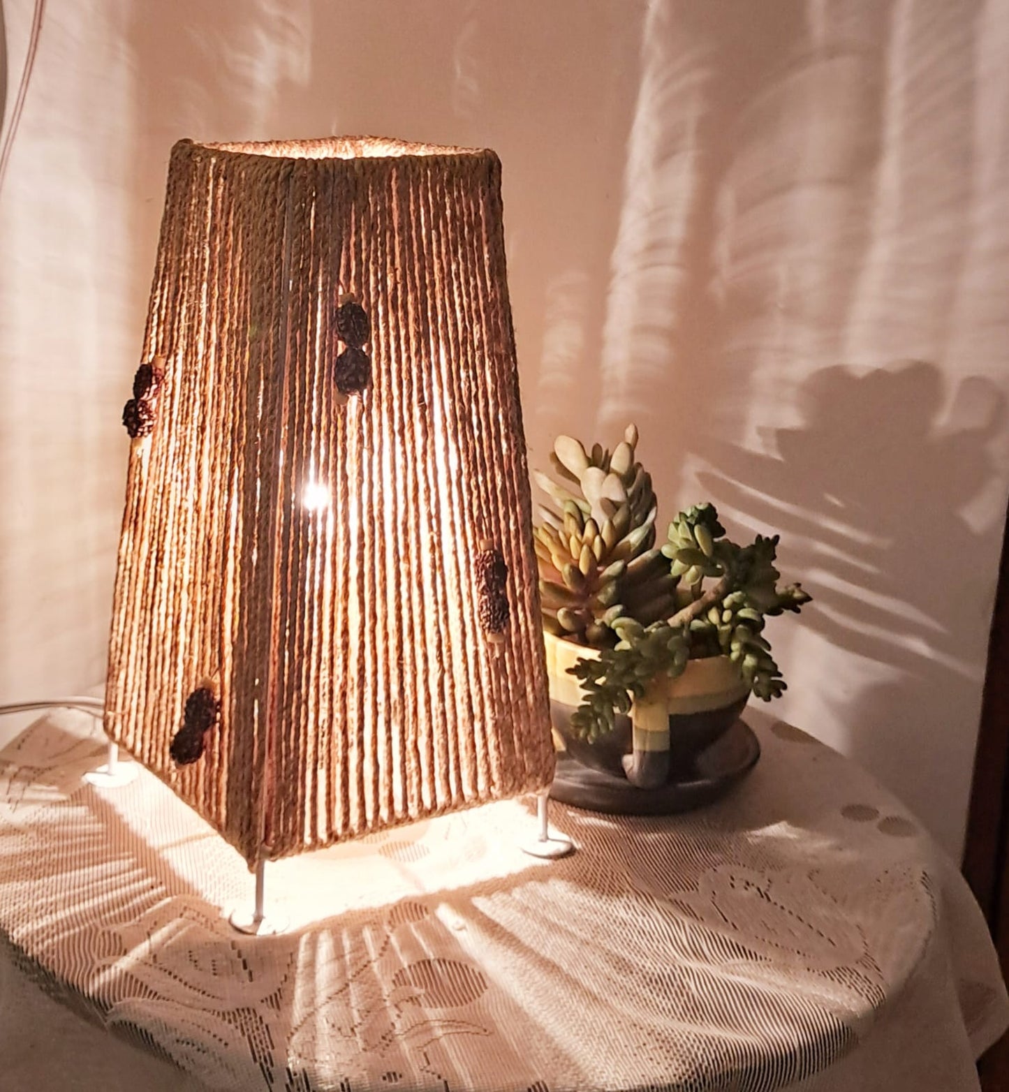 Jute Lamp with Rudraksh by RNR