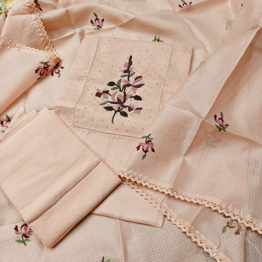 Kota Doriya Floral Embroidered Suit