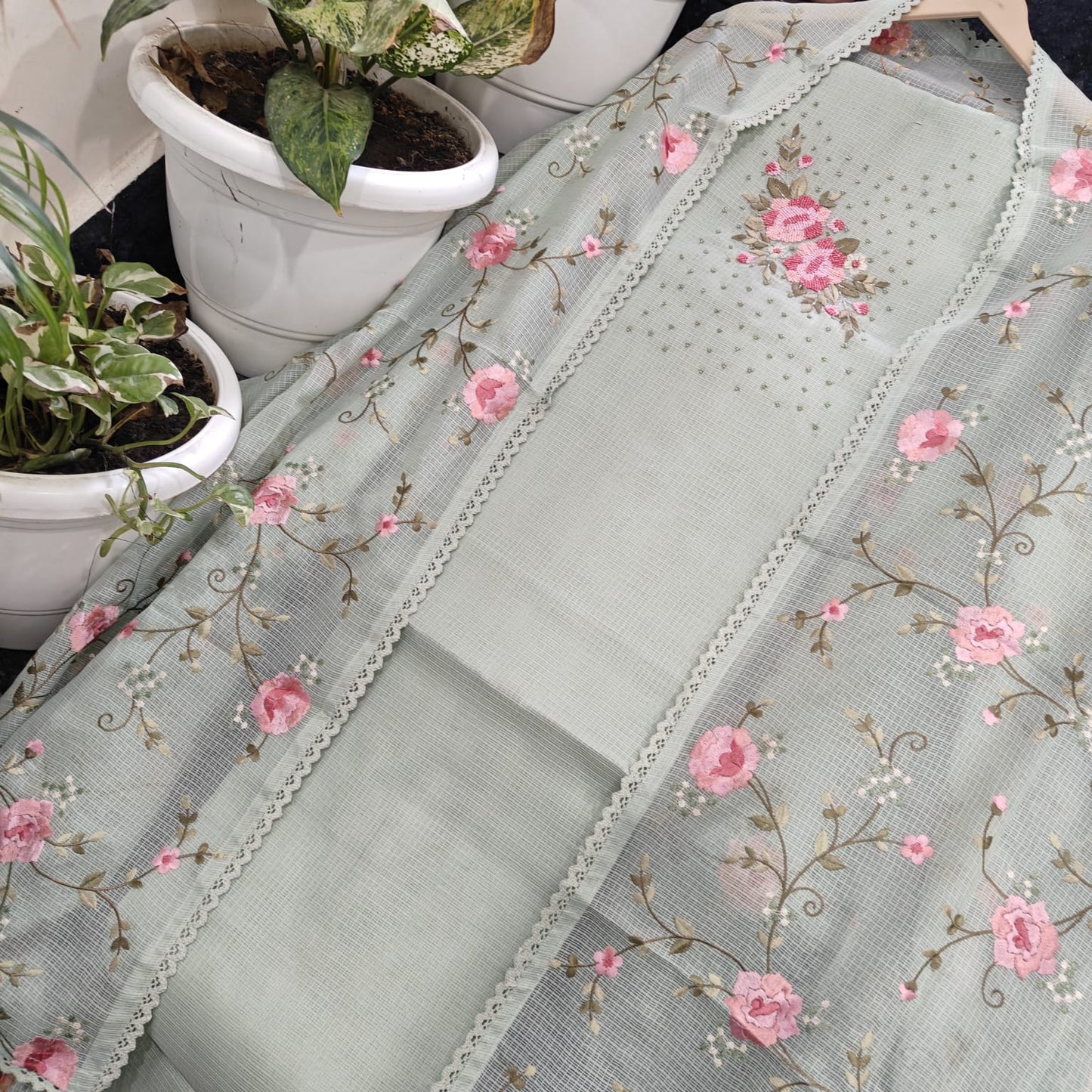 Kota Doriya Suit with Parsi work