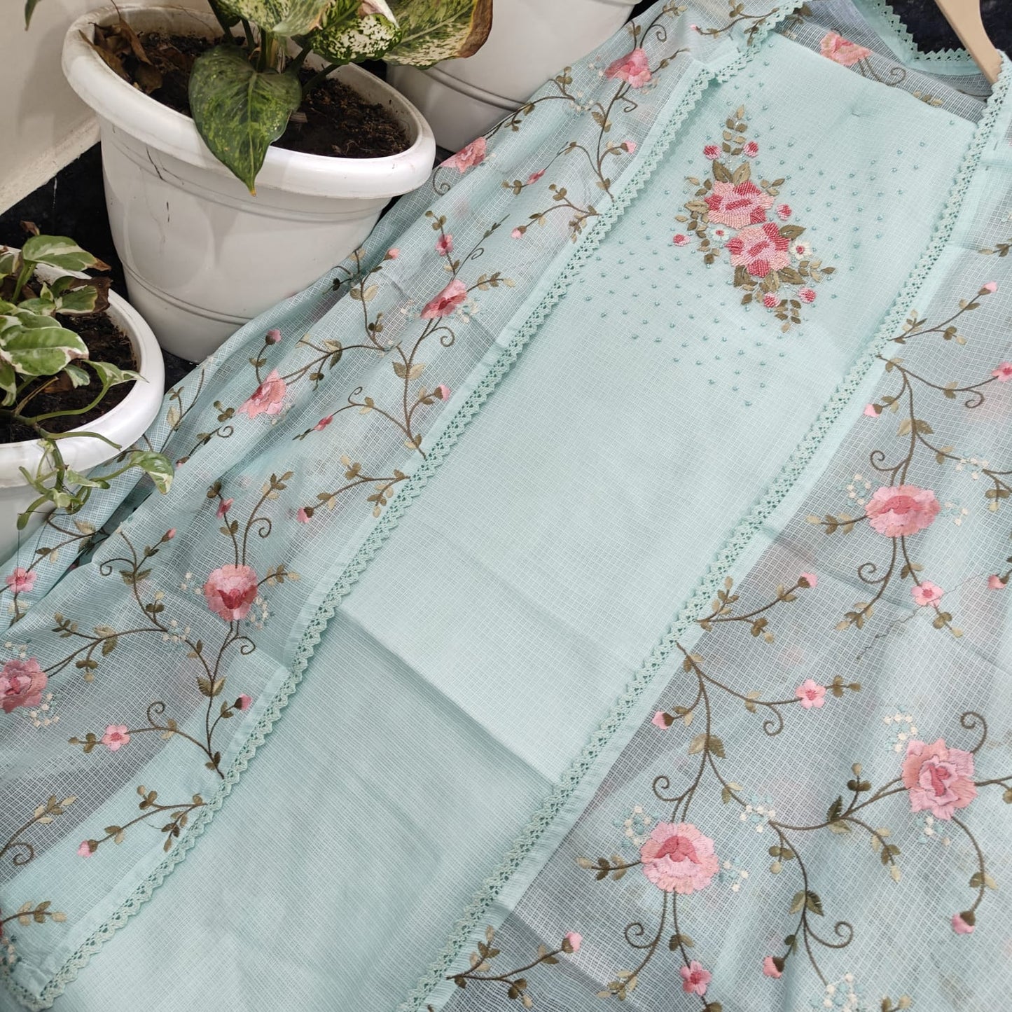Kota Doriya Suit with Parsi work