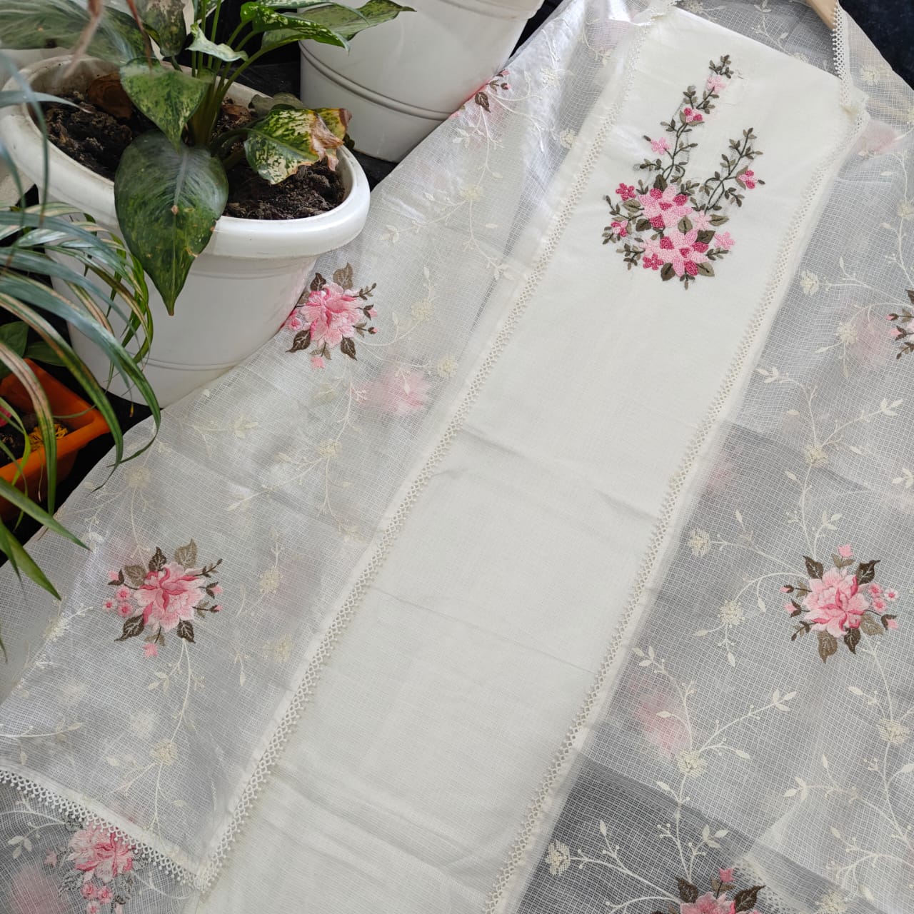 Kota Doriya Suit with Parsi work