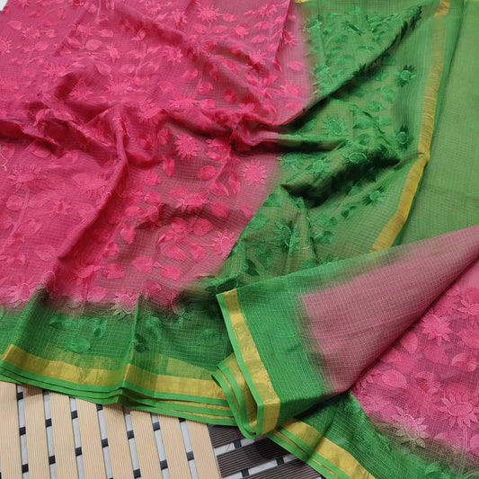 Pritha Kota Doriya Saree with embroidery