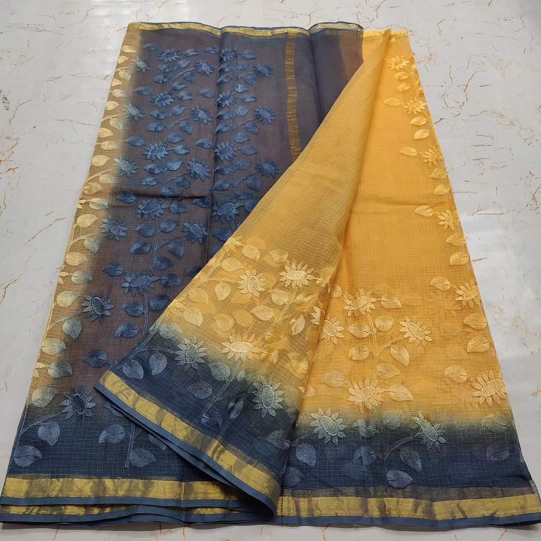 Pritha Kota Doriya Saree with embroidery