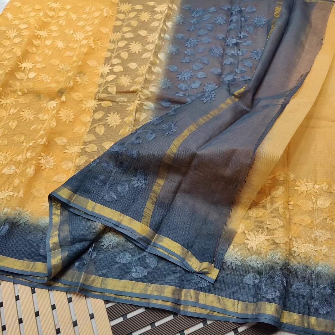 Pritha Kota Doriya Saree with embroidery